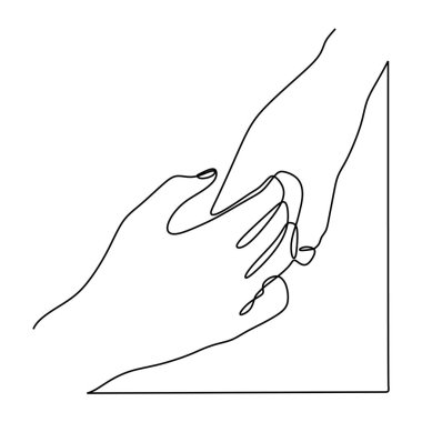 Beyaz arka plan üzerinde minimalist tasarımı tutan tek çizgi çizim.