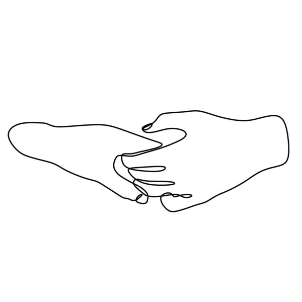 Nepřetržitá ruka. Jedna čára. Krásná ruka izolovaná na bílém. Minimalistický styl. Spojitá vektorová čára — Stockový vektor