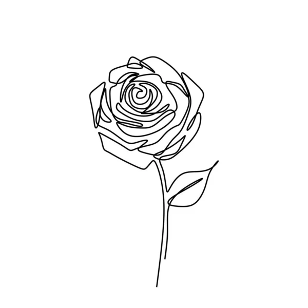 Rosa fiore una linea disegno design minimalista — Vettoriale Stock