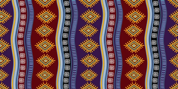 Patrón tribal con ornamento dibujado a mano fondo abstracto — Vector de stock