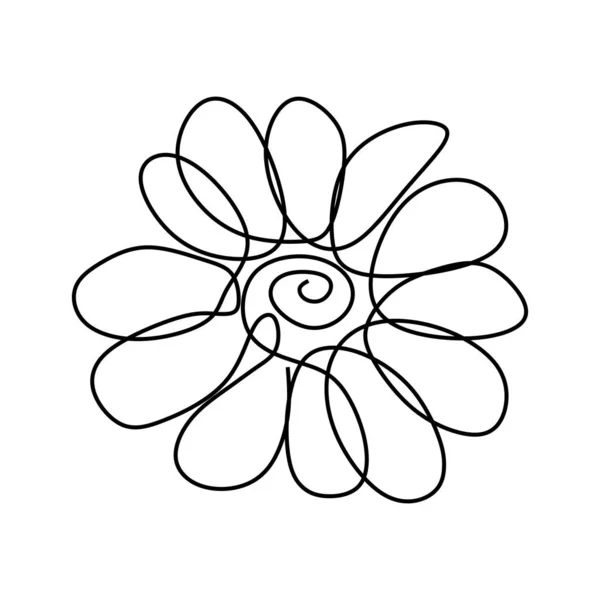 Continuous line drawing flower petal minimalism design — Stock Vector