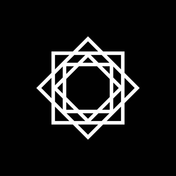 Ícone geométrico logotipo sinal letra o design no fundo preto — Vetor de Stock