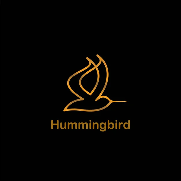Diseño del logotipo del icono de pájaro sobre fondo negro. concepto de arte de línea minimalista . — Vector de stock