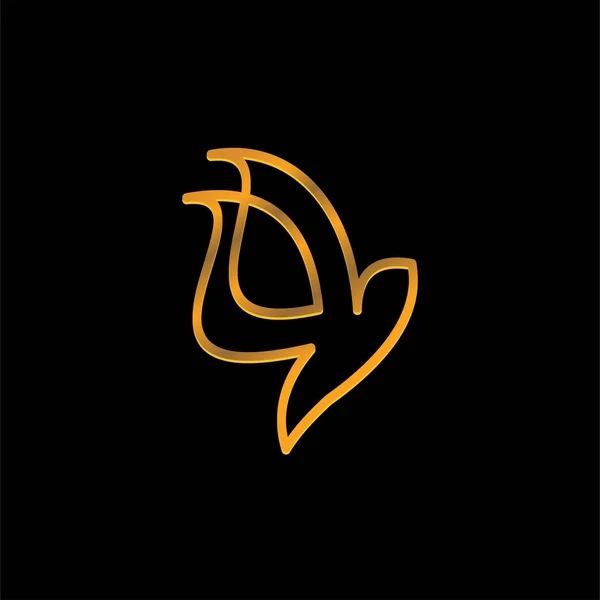 Hummingbird linha arte ícone logotipo conceito no fundo preto para a marca da empresa — Vetor de Stock