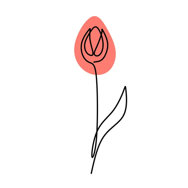 Lily flor de una línea de dibujo continuo — Archivo Imágenes Vectoriales