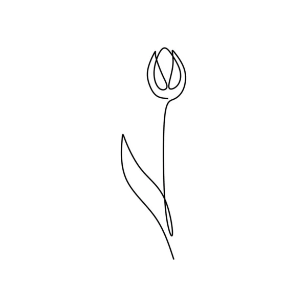 Lys fleur une ligne dessin continu — Image vectorielle