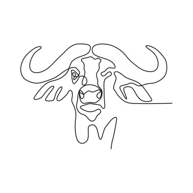 bizon tek çizgi çizim minimalist tasarım