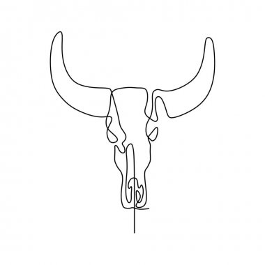 bizon tek çizgi çizim minimalist tasarım