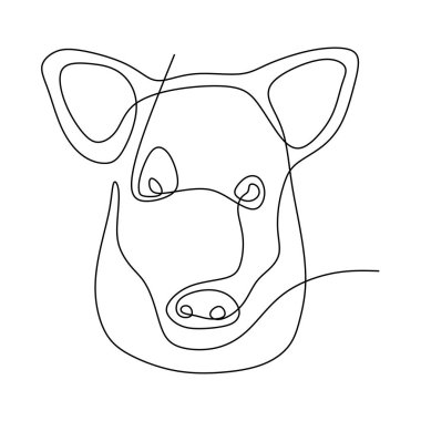 domuz bir çizgi sürekli çizim minimalizm tasarım
