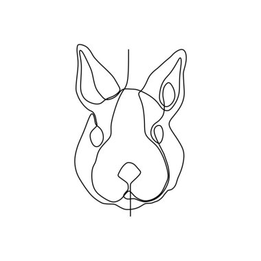 Tavşan bir çizgi sürekli çizim minimalist tasarım