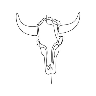 bizon tek çizgi çizim minimalist tasarım