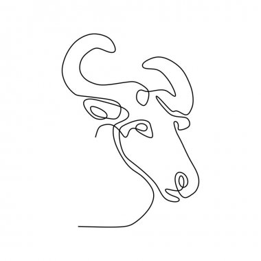 bizon tek çizgi çizim minimalist tasarım