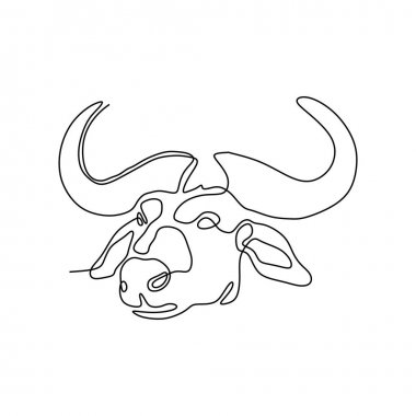 bizon tek çizgi çizim minimalist tasarım