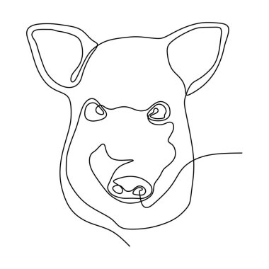 domuz bir çizgi sürekli çizim minimalizm tasarım