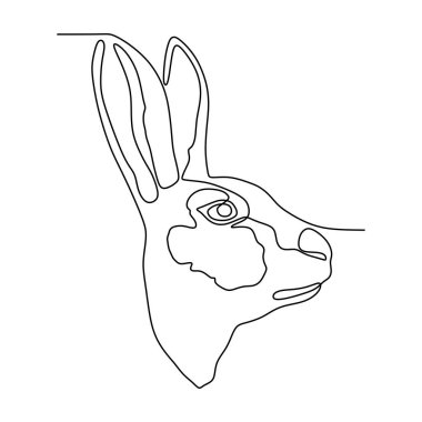 Tavşan bir çizgi sürekli çizim minimalist tasarım