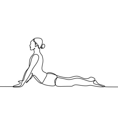 sürekli çizgi çizim yoga kız minimalist tasarım