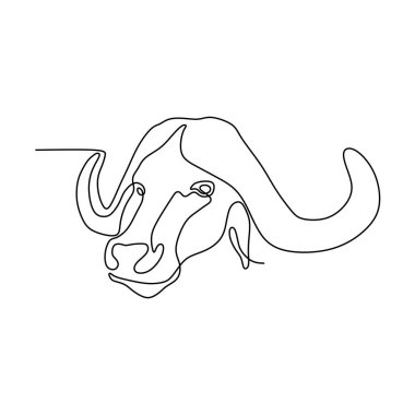 bizon tek çizgi çizim minimalist tasarım