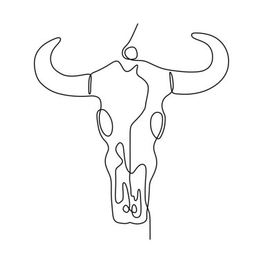 bizon tek çizgi çizim minimalist tasarım