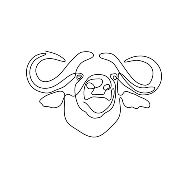 Bison One Line Drawing Minimalist Design — стоковый вектор