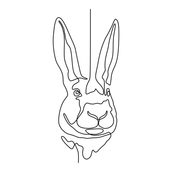 Rabbit Une Ligne Dessin Continu Design Minimaliste — Image vectorielle