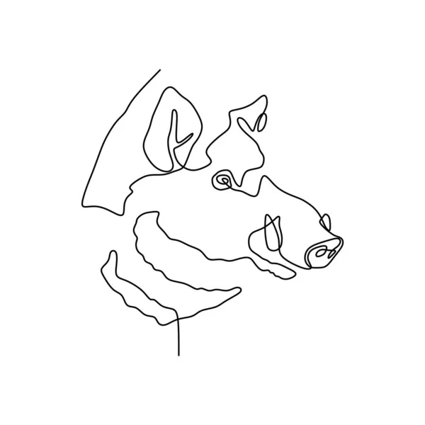 Continu une ligne de tête de porc mignon — Image vectorielle