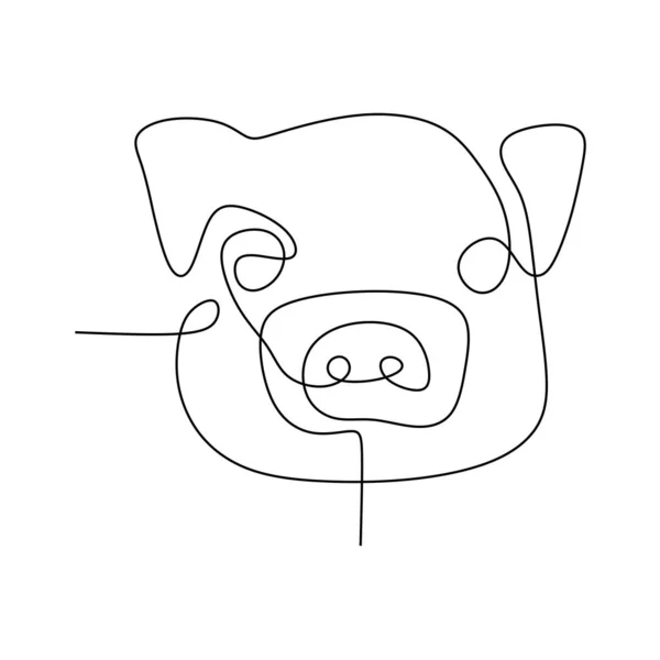 Porc Une Ligne Dessin Continu Minimalisme Conception — Image vectorielle