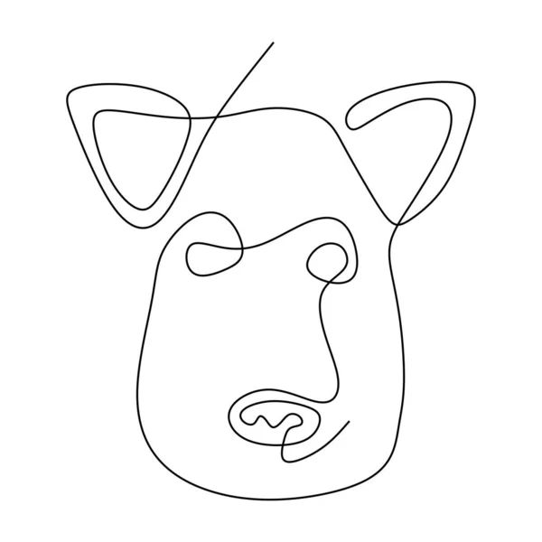 Pig One Line Continuous Drawing Minimalism Design — Stock Vector