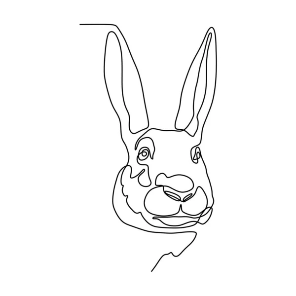 Rabbit Une Ligne Dessin Continu Design Minimaliste — Image vectorielle