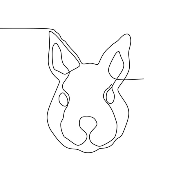 Conejo Una Línea Dibujo Continuo Diseño Minimalista — Vector de stock