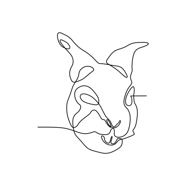 Кролик Одной Линии Непрерывный Рисунок Минималистский Дизайн — стоковый вектор