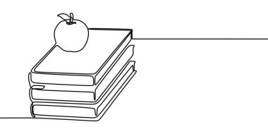 tek satırlık kitap çizimi, vektör illüstrasyon