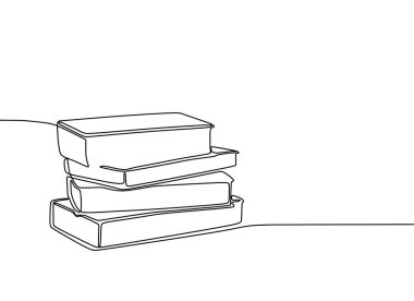 tek satırlık kitap çizimi, vektör illüstrasyon