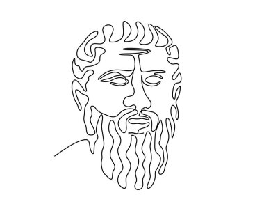 plato bir çizgi çizimi, vektör çizimi