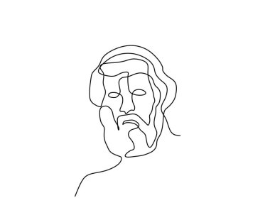 plato one line drawing, vector illustration clipart