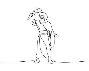 zeus bir çizgi çizimi, vektör çizimi