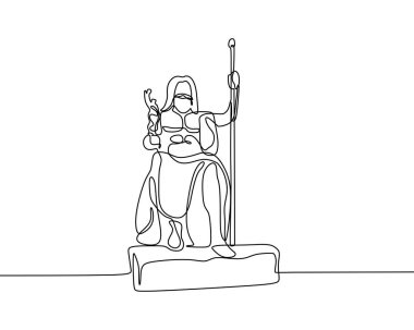 Zeus minimalist tasarım vektör illüstrasyon minimalizm tarzı sürekli bir çizgi çizim