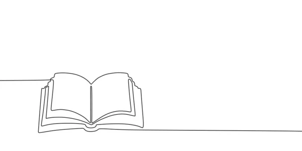 Jeden Rysunek Książka Linia Wektor Ilustracji — Wektor stockowy