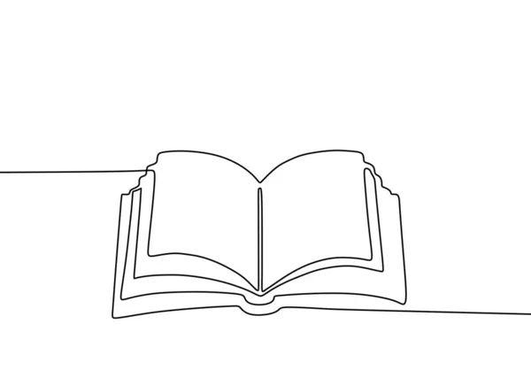 Dibujo Libro Una Línea Ilustración Vectorial — Archivo Imágenes Vectoriales