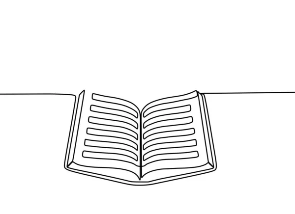 Desenho Livro Linha Ilustração Vetorial — Vetor de Stock