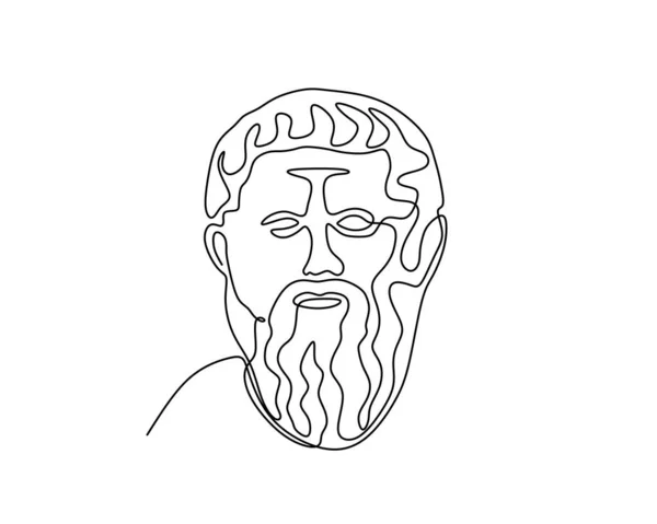 プラトン1線画 ベクトルイラスト — ストックベクタ