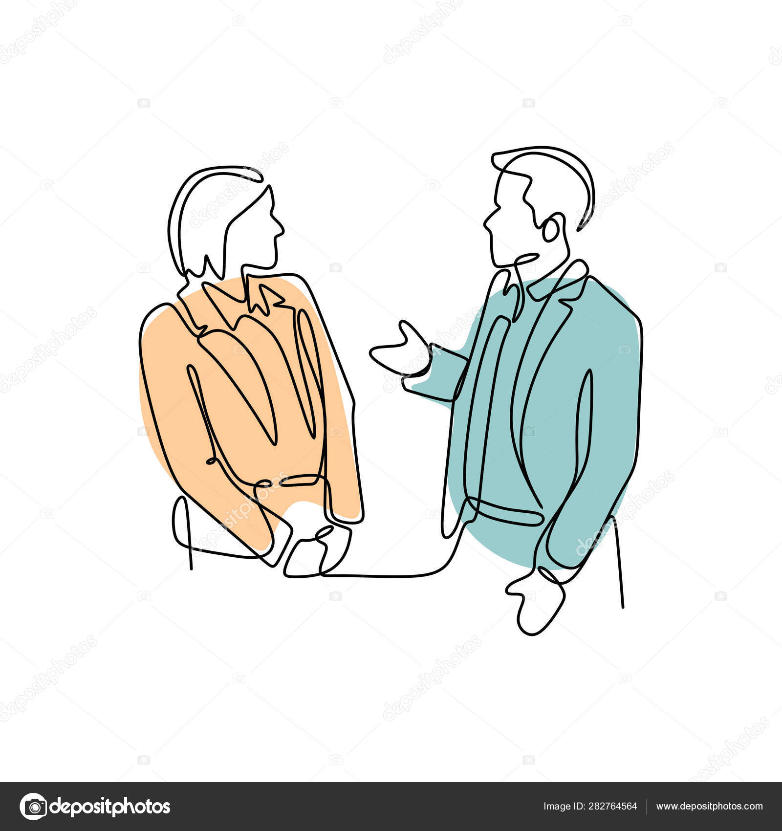 Couple Man Women Debating Problem One Line Drawing Minimalism Design Vector Image By C Ngupakarti Vector Stock