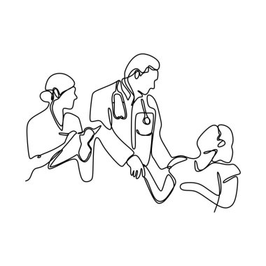 hasta bir satır çizim ile bir tıp doktoru