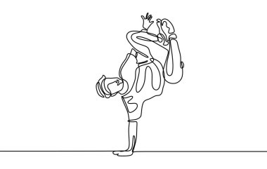 Break dans modern dans bir satır çizim