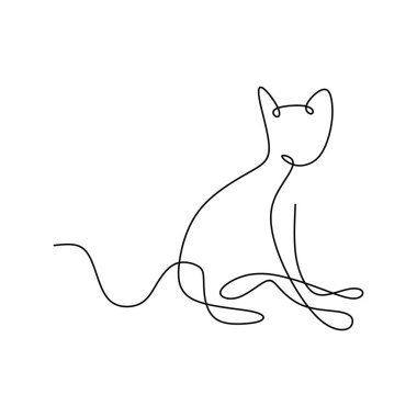 Kedi bir çizgi minimalizm çizim
