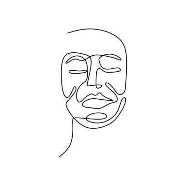 soyut yüz minimalizm çizim bir çizgi