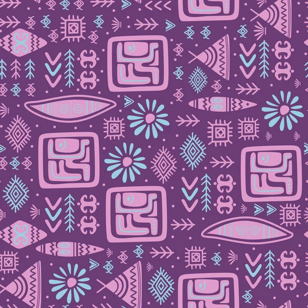 Patrón Africano Dibujo Sin Costura Fondo Diseño Étnico Tribal — Vector de stock