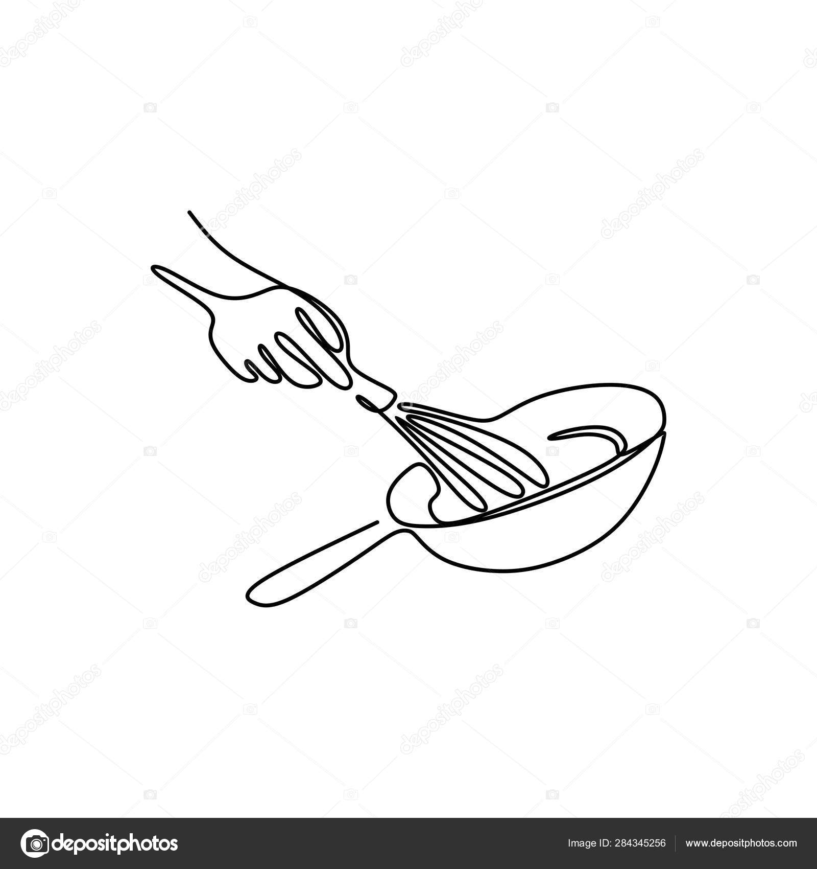 Cooking One Line Drawing Minimalist Design Stock Vector C Ngupakarti 284345256
