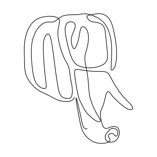 Elefante Una Linea Disegno Minimalismo — Vettoriale Stock