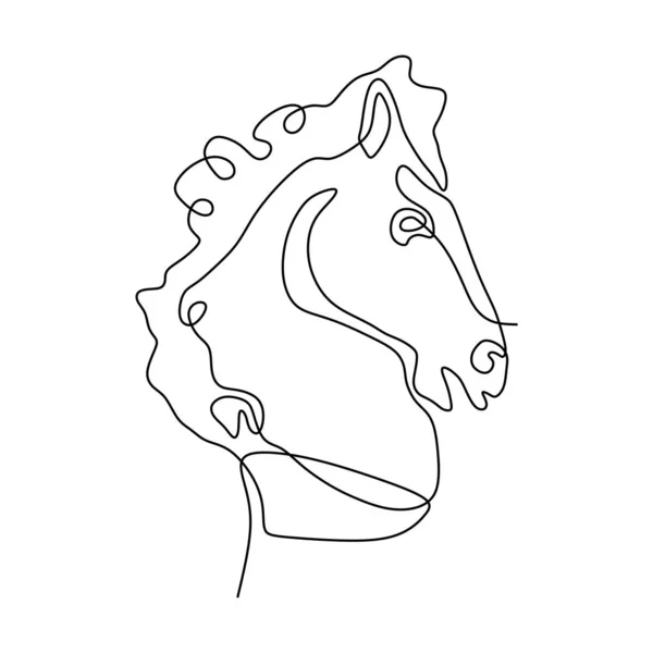 Cabeza de caballo continua de una línea minimalista diseño vector ilustración minimalismo estilo — Archivo Imágenes Vectoriales