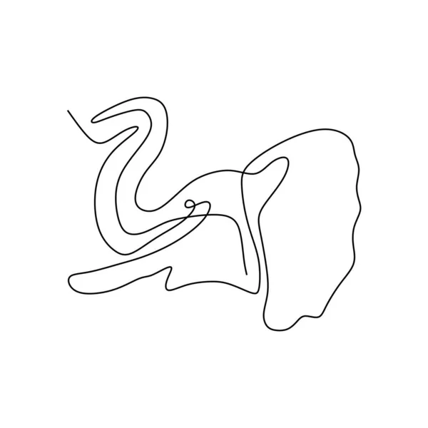 Elefantenkopf Eine Linie Zeichnen Minimalismus — Stockvektor
